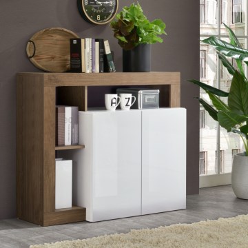 LENOR chest of drawers white/oak