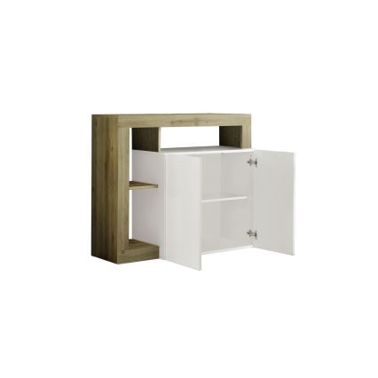 LENOR chest of drawers white/oak