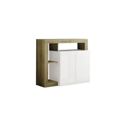 LENOR chest of drawers white/oak