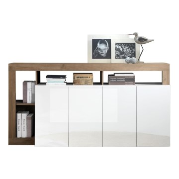 LENOR Chest of Drawers, White/Oak