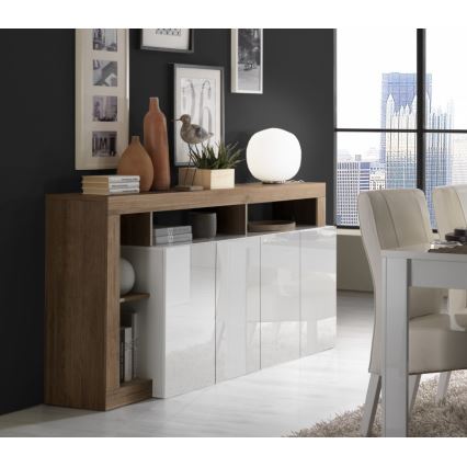 LENOR Chest of Drawers, White/Oak
