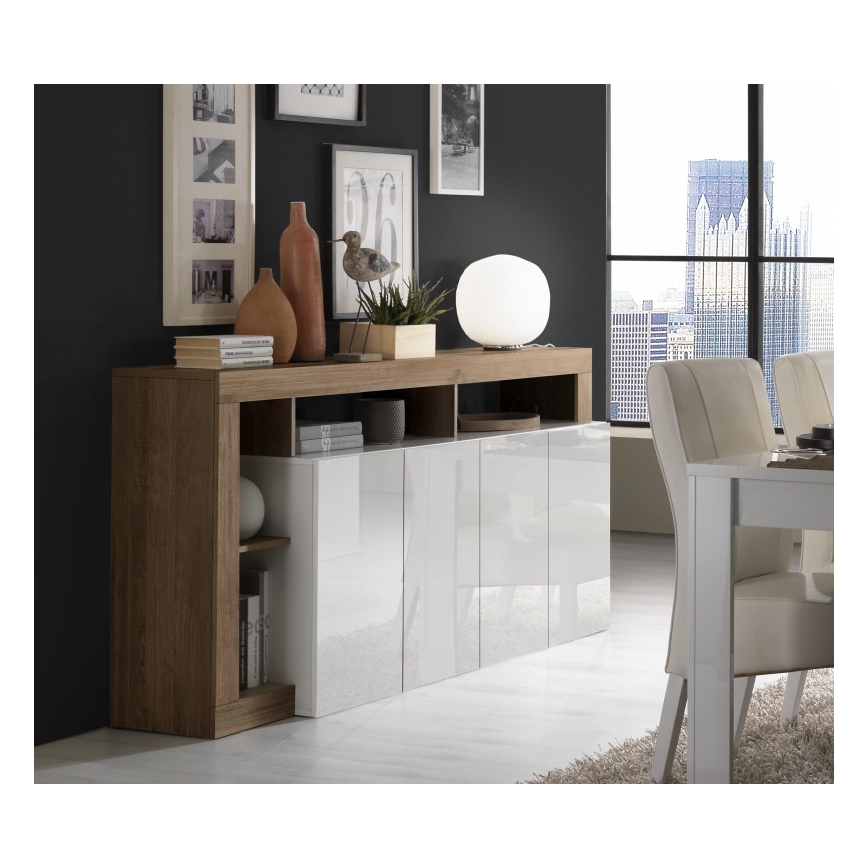LENOR Chest of Drawers, White/Oak