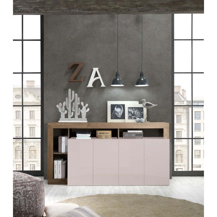 LENOR Chest of Drawers — Cashmere/Oak
