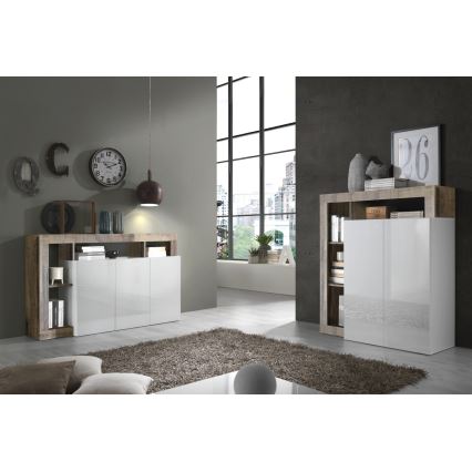 LENOR dresser white/brown