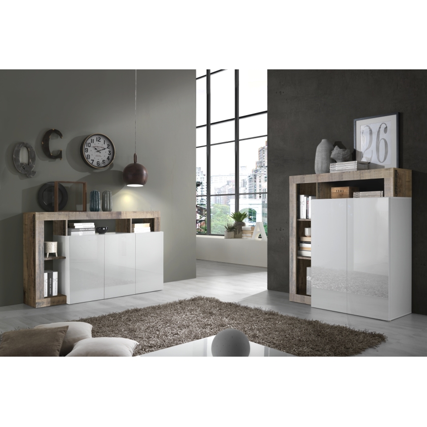 LENOR dresser white/brown