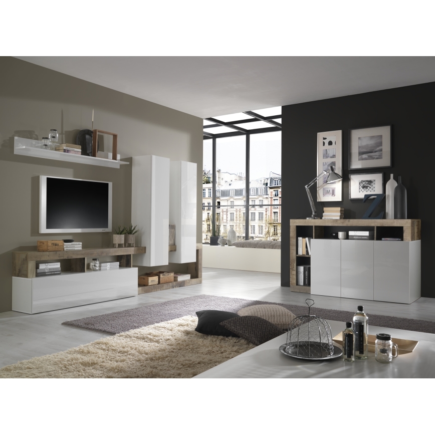 LENOR dresser white/brown
