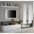 LENOR Living Room Wall Unit, White/Anthracite