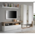 LENOR Living Room Wall Unit, White/Brown