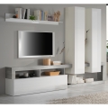 LENOR Living Room Wall Unit White/Concrete Grey