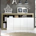 LENOR Sideboard 184x93x42 cm White/Light Oak