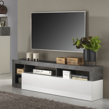 LENOR TV Stand, White/Anthracite