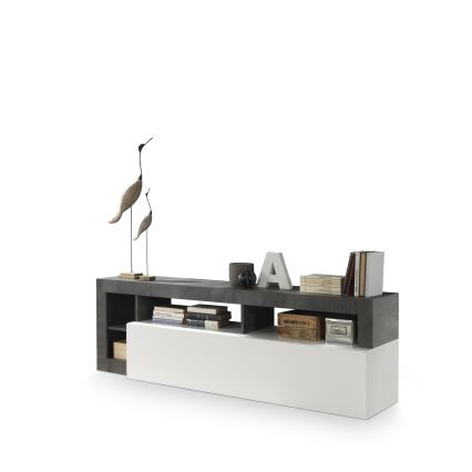 LENOR TV Stand, White/Anthracite