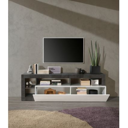 LENOR TV Stand, White/Anthracite