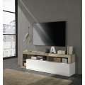 LENOR TV Stand, White/Brown