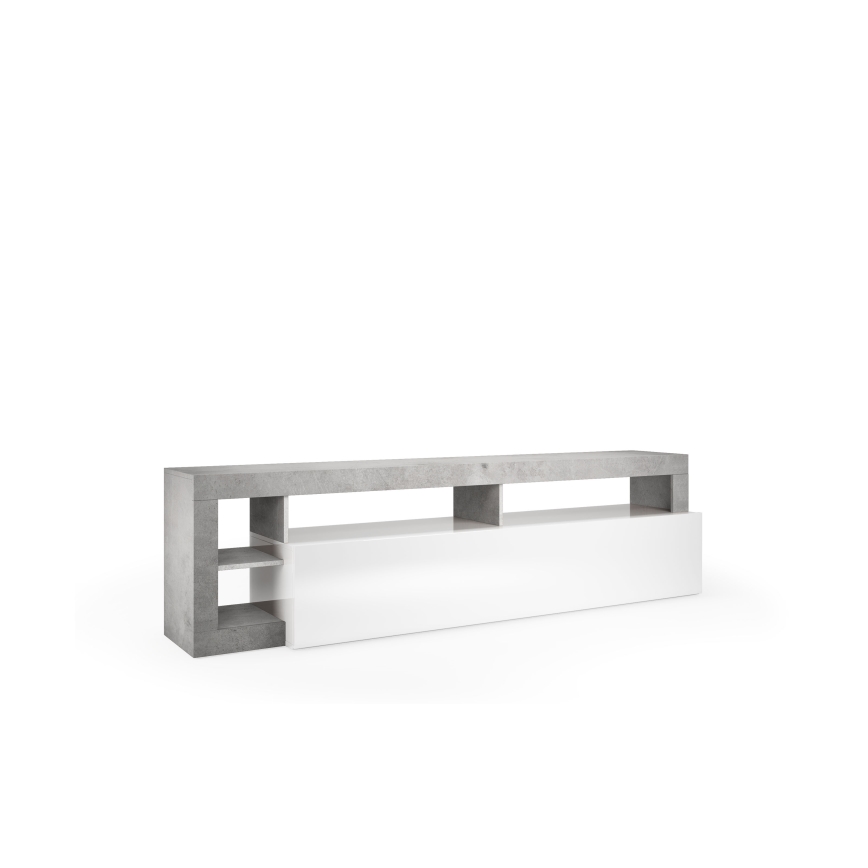 LENOR TV Stand, White/Grey Concrete Effect