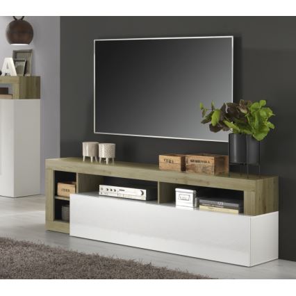 LENOR TV unit, White/Light Oak