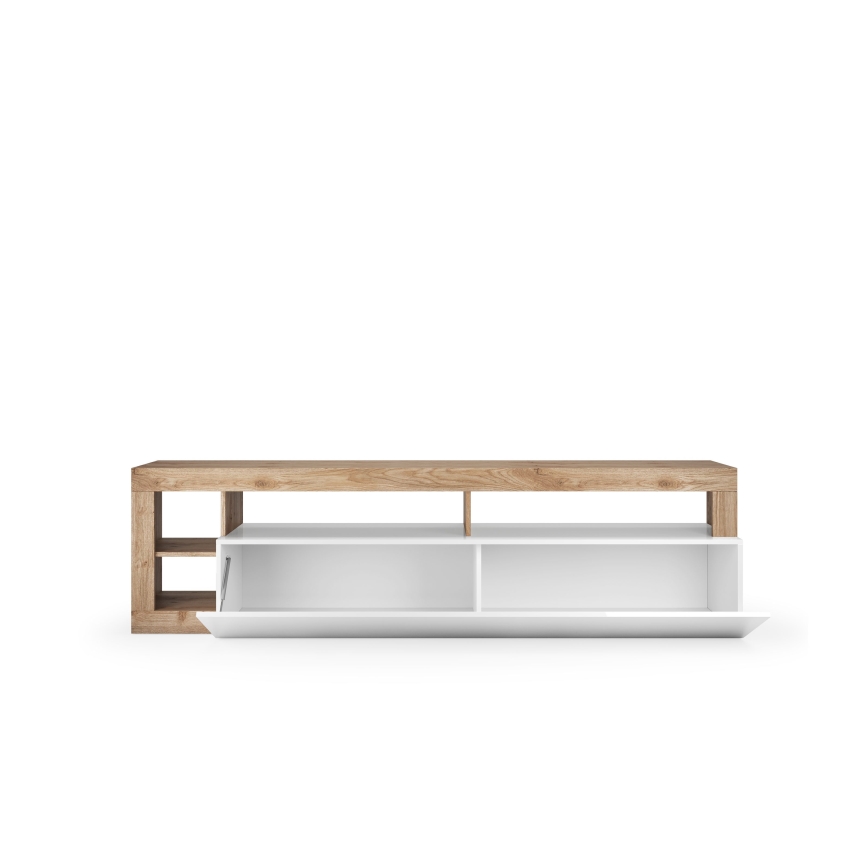 LENOR TV unit, White/Light Oak