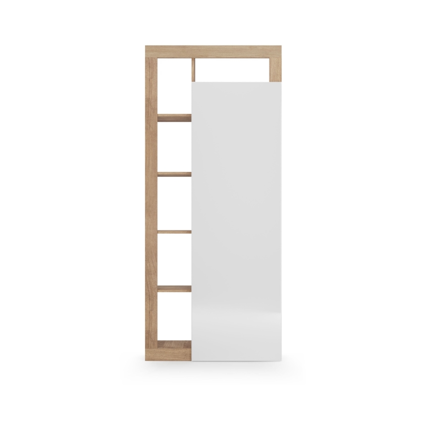 LENOR Wardrobe 91x209 cm White/Brown