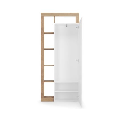 LENOR Wardrobe 91x209 cm White/Brown