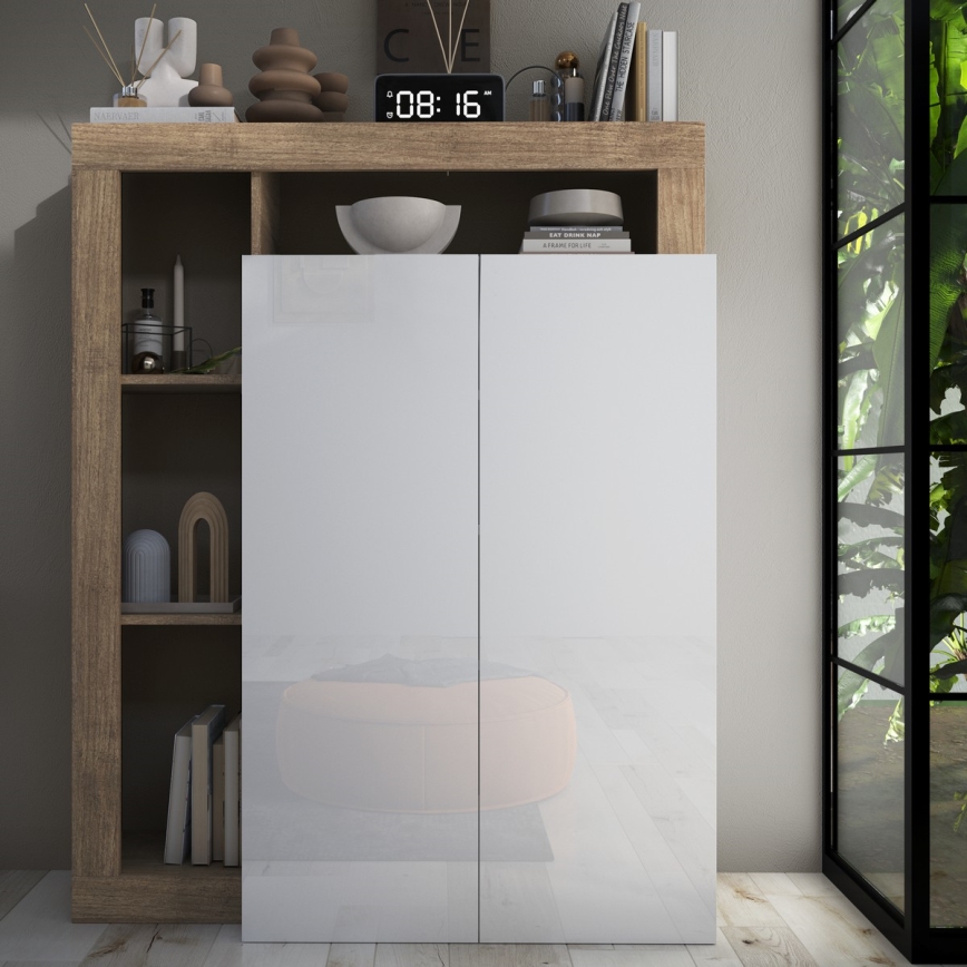 LENOR Wardrobe White/Light Oak