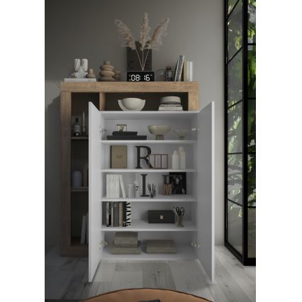 LENOR Wardrobe White/Light Oak