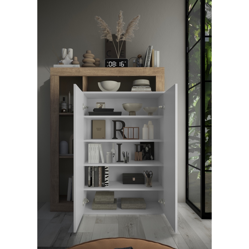 LENOR Wardrobe White/Light Oak