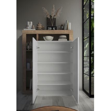 LENOR Wardrobe White/Light Oak