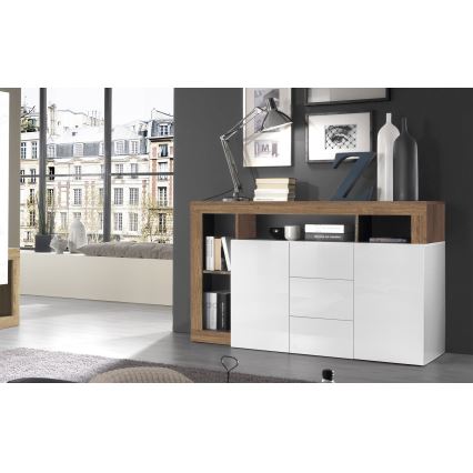 LENOR White/Oak Chest of Drawers