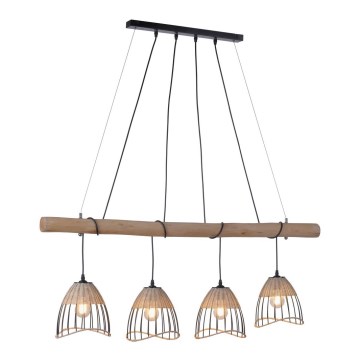 Leuchten Direkt 11156-79 - Chandelier on a string REED 4xE27/60W/230V eucalyptus