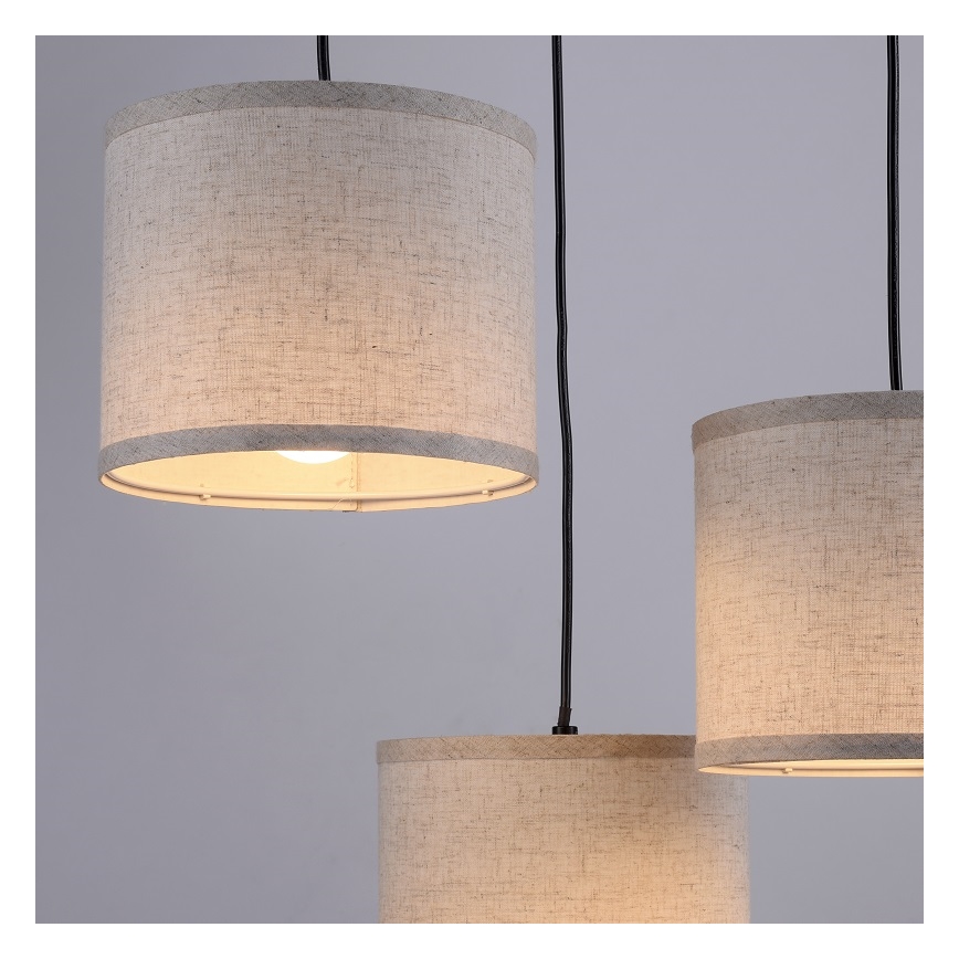 Leuchten Direkt 11236-79 - Chandelier on a string BARK 3xE27/40W/230V wood