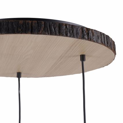 Leuchten Direkt 11236-79 - Chandelier on a string BARK 3xE27/40W/230V wood