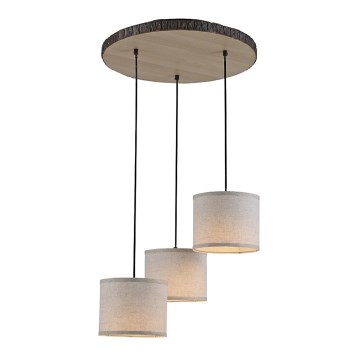 Leuchten Direkt 11236-79 - Chandelier on a string BARK 3xE27/40W/230V wood