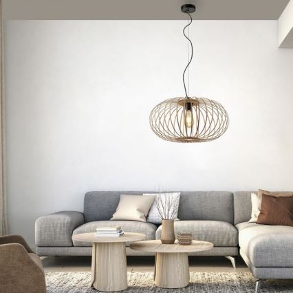 Leuchten Direkt 11409-79 - Chandelier on a string RACOON 1xE27/40W/230V bamboo
