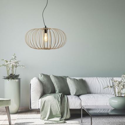 Leuchten Direkt 11409-79 - Chandelier on a string RACOON 1xE27/40W/230V bamboo