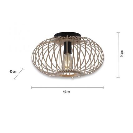 Leuchten Direkt 11410-79 - Surface-mounted chandelier RACOON 1xE27/40W/230V d. 40 cm bamboo