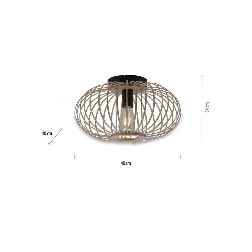 Leuchten Direkt 11410-79 - Surface-mounted chandelier RACOON 1xE27/40W/230V d. 40 cm bamboo