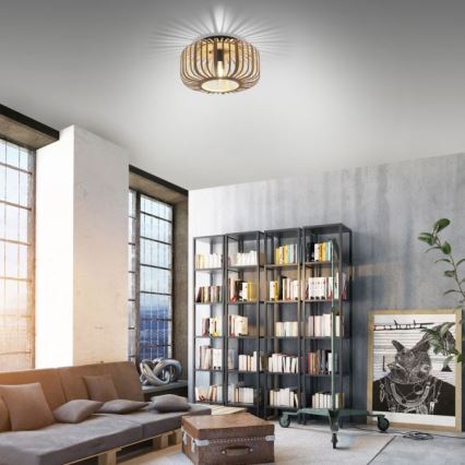 Leuchten Direkt 11412-79 - Surface-mounted chandelier RACOON 1xE27/40W/230V d. 40 cm bamboo