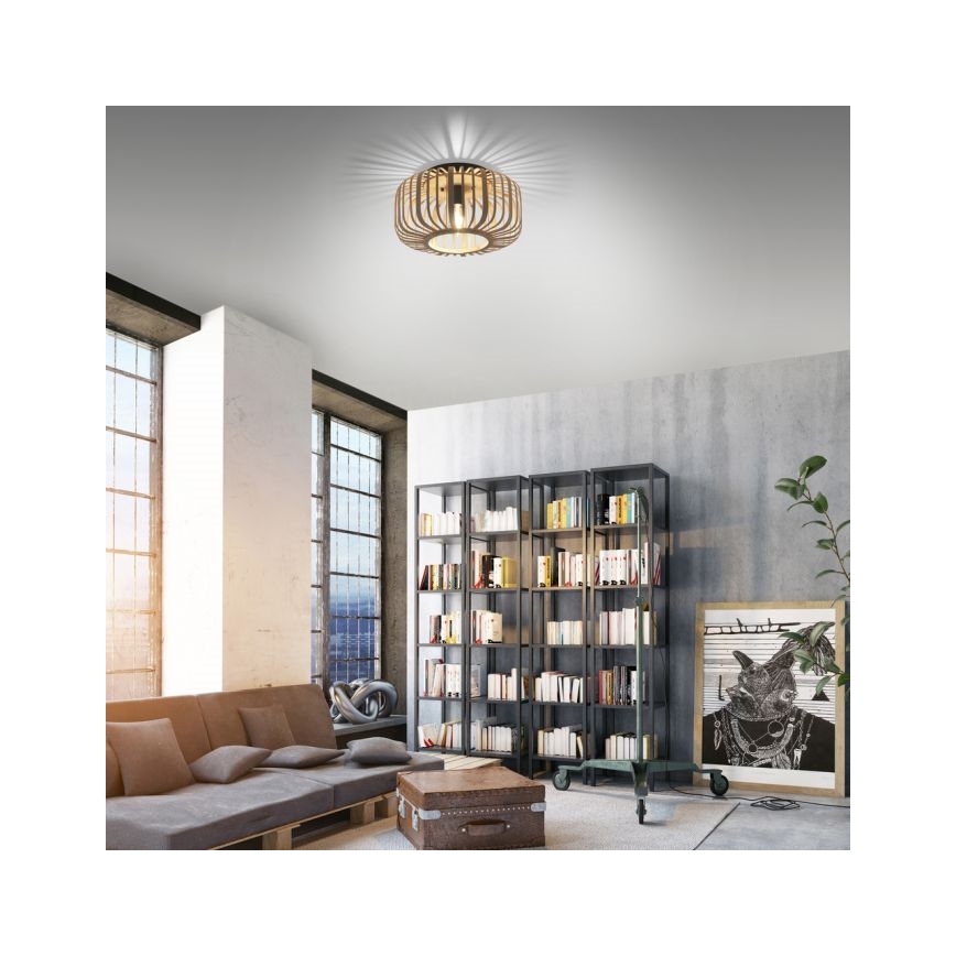 Leuchten Direkt 11412-79 - Surface-mounted chandelier RACOON 1xE27/40W/230V d. 40 cm bamboo