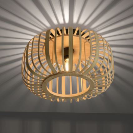 Leuchten Direkt 11412-79 - Surface-mounted chandelier RACOON 1xE27/40W/230V d. 40 cm bamboo