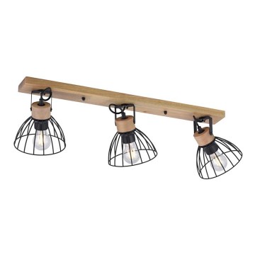 Leuchten Direkt 11418-18 - Spotlight LAMI 3xE27/25W/230V acacia/metal