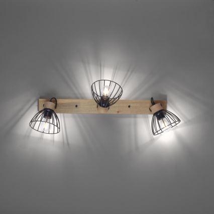 Leuchten Direkt 11418-18 - Spotlight LAMI 3xE27/25W/230V acacia/metal