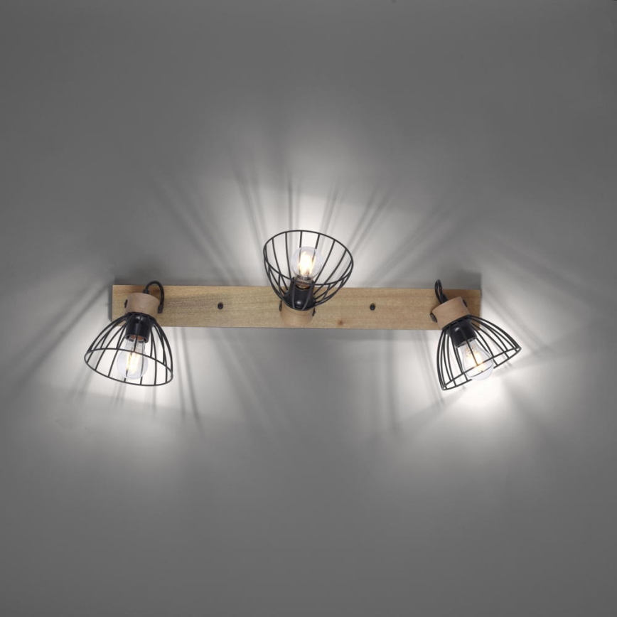 Leuchten Direkt 11418-18 - Spotlight LAMI 3xE27/25W/230V acacia/metal