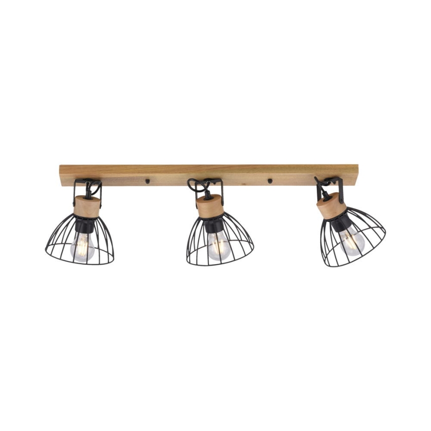 Leuchten Direkt 11418-18 - Spotlight LAMI 3xE27/25W/230V acacia/metal