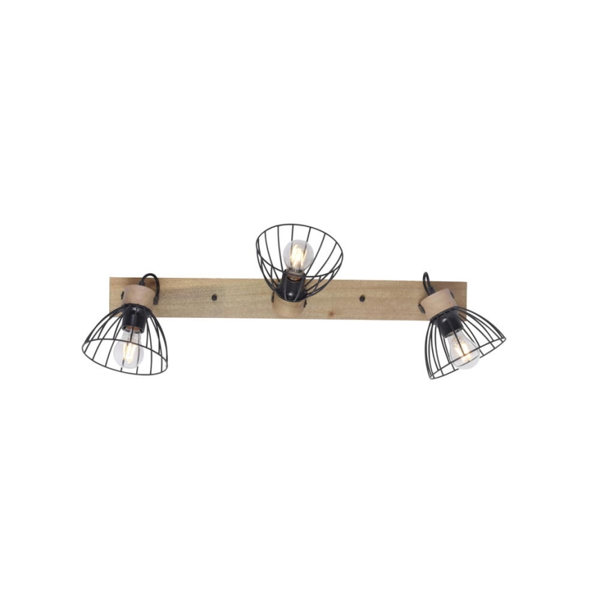 Leuchten Direkt 11418-18 - Spotlight LAMI 3xE27/25W/230V acacia/metal