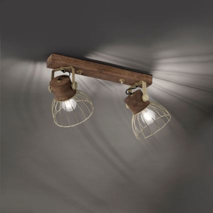 Leuchten Direkt 11487-60 - Spotlight ALAMI 2xE27/25W/230V mango tree