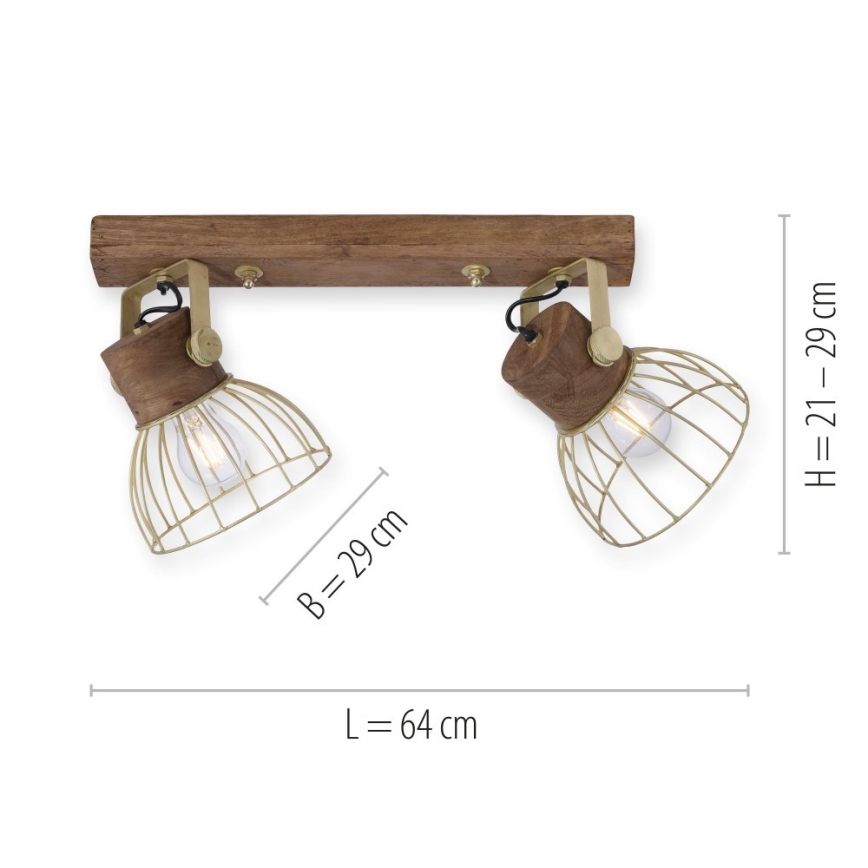 Leuchten Direkt 11487-60 - Spotlight ALAMI 2xE27/25W/230V mango tree