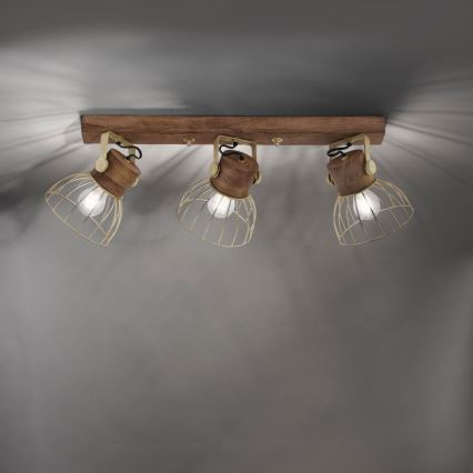 Leuchten Direkt 11488-60 - Spotlight ALAMI 3xE27/25W/230V mango tree