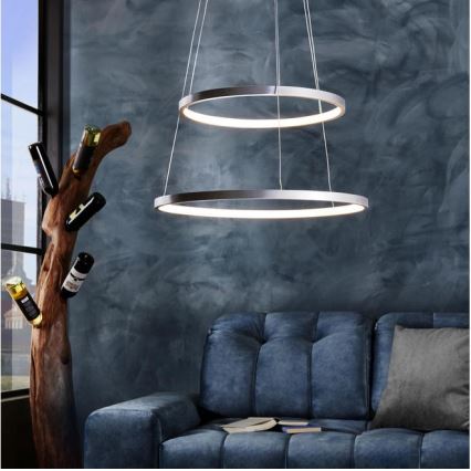 Leuchten Direkt 11525-21 - LED chandelier on a string CIRCLE 1xLED/15W/230V + LED/25W