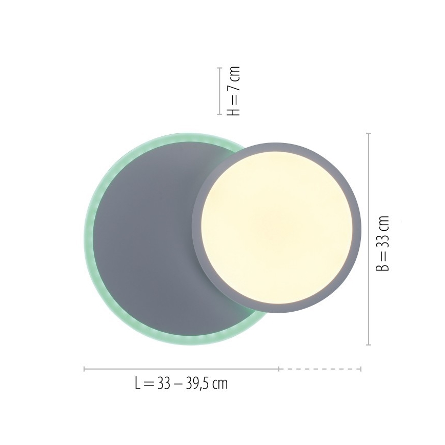 Leuchten Direkt 11662-16 - LED RGB Dimmable ceiling light ARENDA LED/21W/230V + remote control
