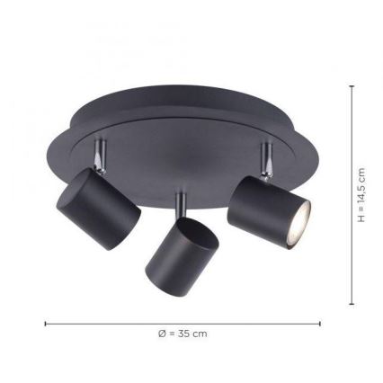 Leuchten Direkt 11943-13 - LED Spotlight TARIK 3xGU10/5W/230V anthracite